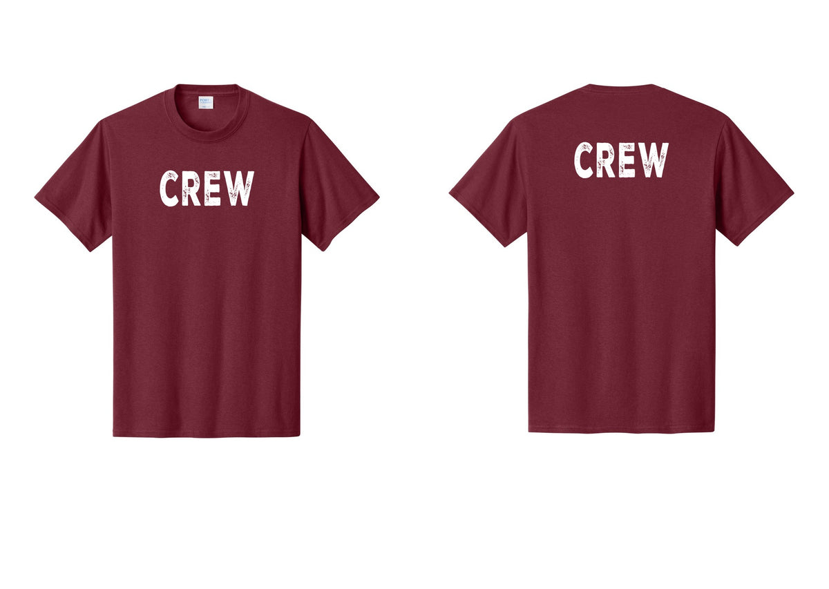 NYC Factory Crew T-Shirt, Rustic Lettering - Front + Back - Cardinal