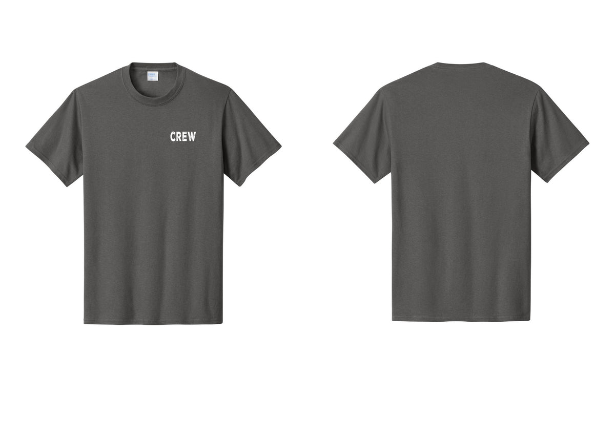 NYC Factory Crew T-Shirt, Rustic Lettering - Chest Only - Charcoal