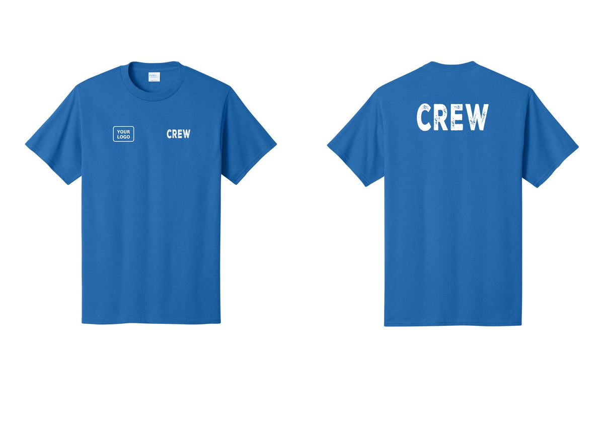 NYC Factory Custom Work Crew Uniform Tee with Your Logo (Rustic) - CREW + Your Logo + Back - Royal