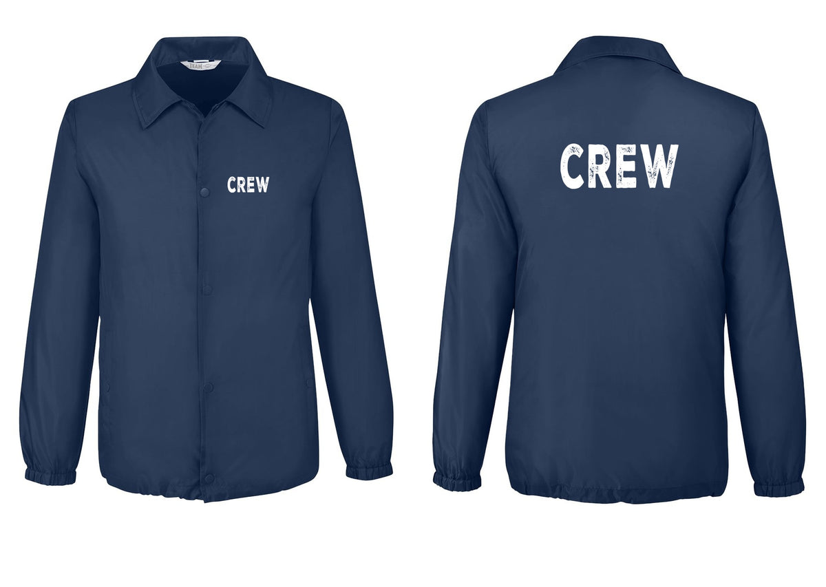 NYC Factory Crew Snap-Front Coaches Jacket for Event Staff & Production Teams (Rustic) - Chest + Back - Sport Dark Navy