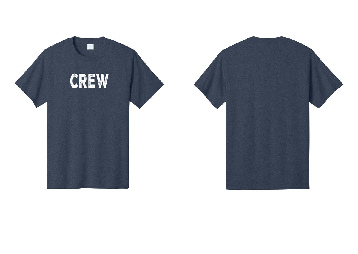 NYC Factory Crew T-Shirt for Event Staff & Production Teams (Rustic) - Front Only - Heather Navy
