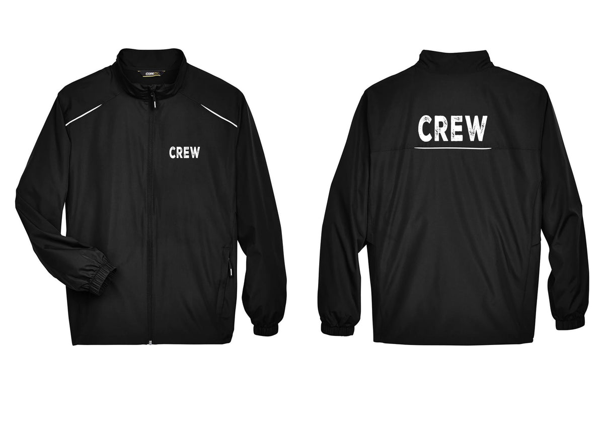 NYC Factory Crew Reflective Lightweight Jacket for Event Staff & Production Teams (Rustic) - Chest + Back - Black