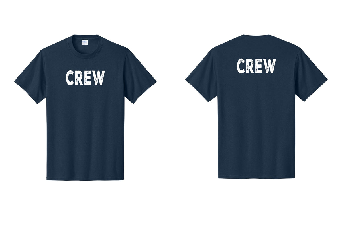 NYC Factory Crew T-Shirt, Rustic Lettering - Front + Back - Navy