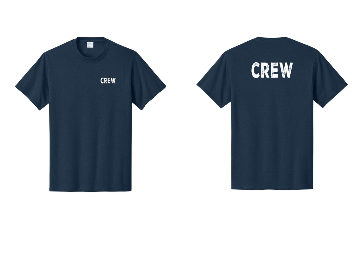 NYC Factory Crew T-Shirt, Rustic Lettering - Chest + Back - Navy