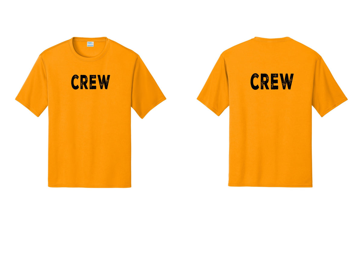 NYC Factory Crew Performance T-Shirt for Event Staff & Production Teams (Rustic) - Front + Back - Gold