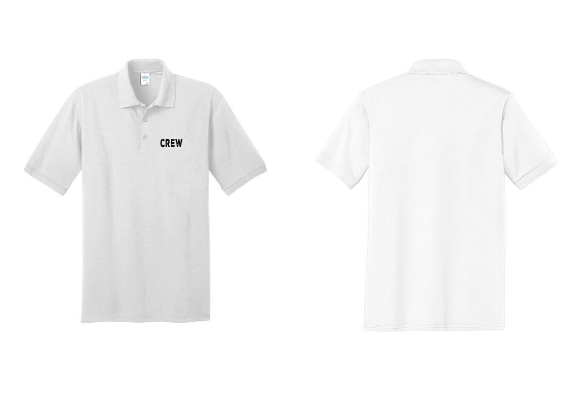 NYC Factory Crew Polo Shirt for Event Staff & Production Teams (Rustic) - Chest Only - White