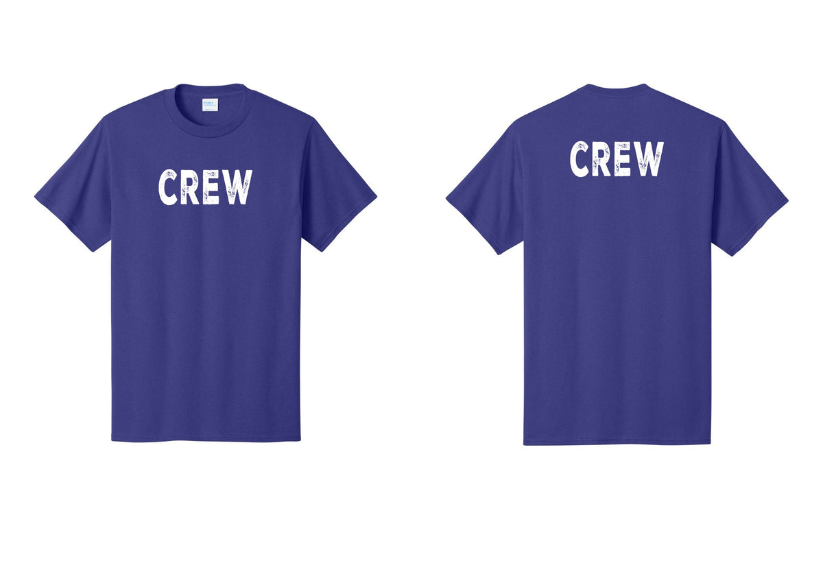 NYC Factory Crew T-Shirt, Rustic Lettering - Front + Back - Purple