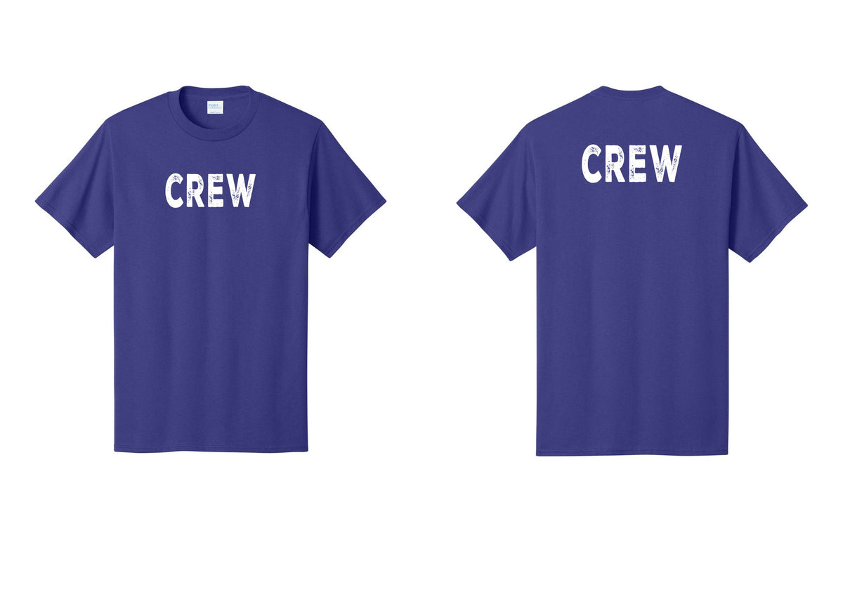 NYC Factory Crew T-Shirt for Event Staff & Production Teams (Rustic) - Front + Back - Purple