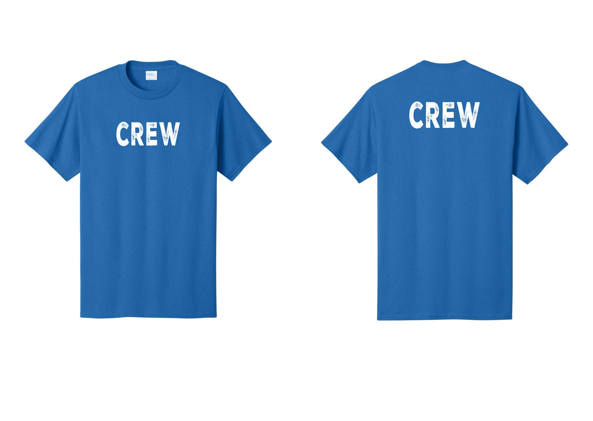 NYC Factory Crew T-Shirt for Event Staff & Production Teams (Rustic) - Front + Back - Royal