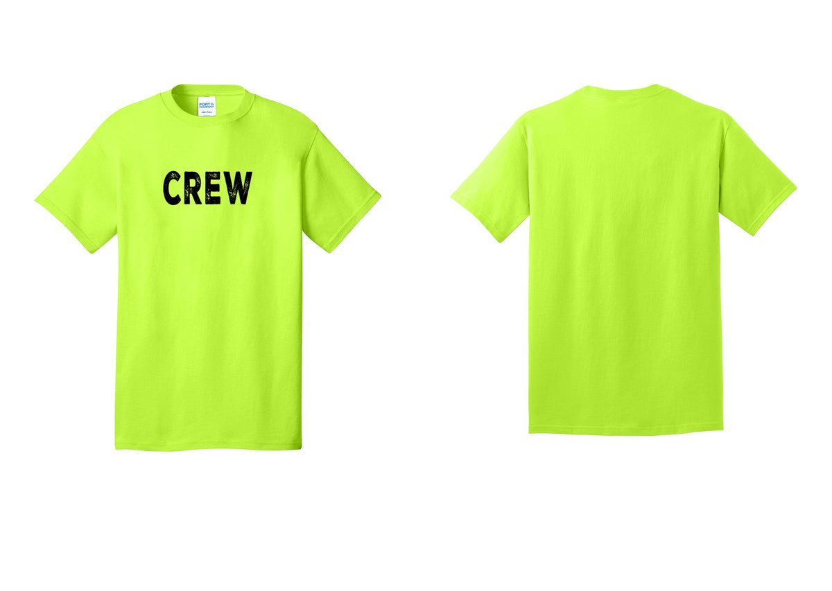 NYC Factory Crew T-Shirt for Event Staff & Production Teams (Rustic) - Front Only - Safety Green