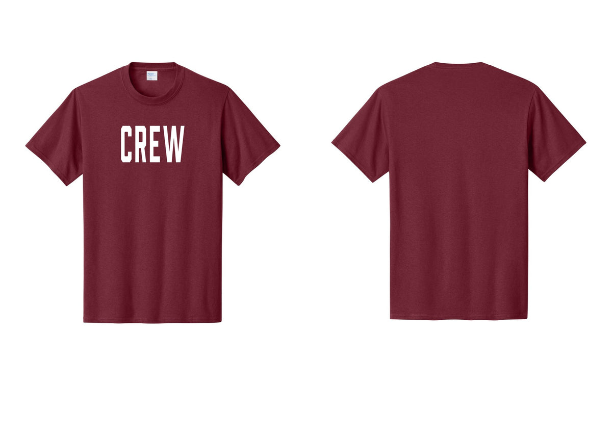 NYC Factory Crew T-Shirt, Condensed Lettering - Front Only - Cardinal