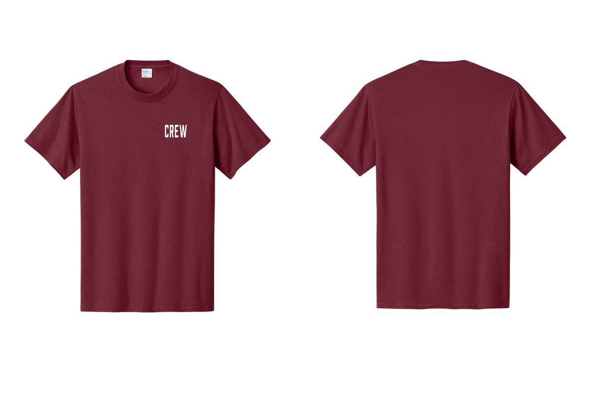 NYC Factory Crew T-Shirt, Condensed Lettering - Chest Only - Cardinal