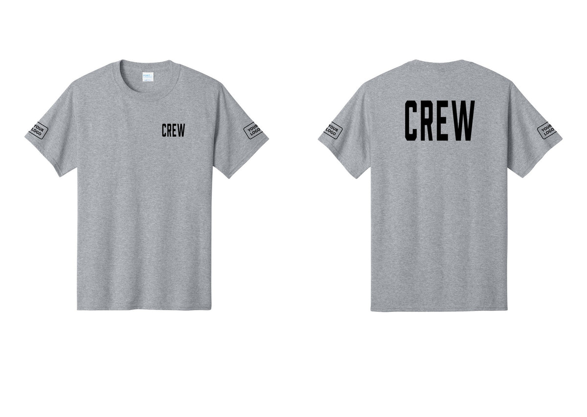 NYC Factory Custom Work Crew Uniform Tee with Your Logo (Classic) - Chest + Back + Your Logo Sleeves - Athletic Heather