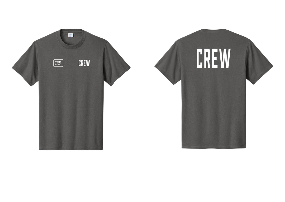 NYC Factory Custom Work Crew Uniform Tee with Your Logo (Classic) - CREW + Your Logo + Back - Charcoal