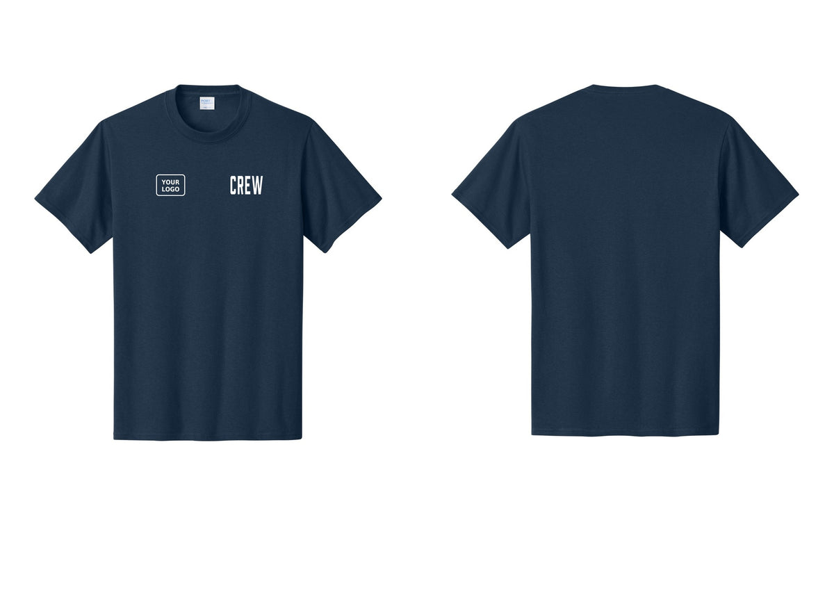 NYC Factory Custom Work Crew Uniform Tee with Your Logo (Classic) - CREW + Your Logo - Navy