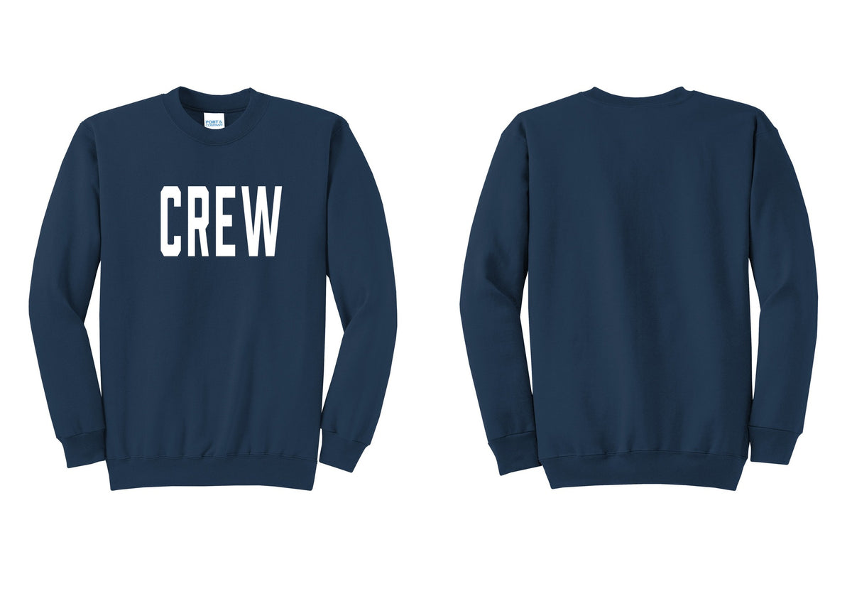 NYC Factory Crew Cotton Fleece Crewneck Sweatshirt for Event Staff & Production Teams (Classic) - Front Only - Navy