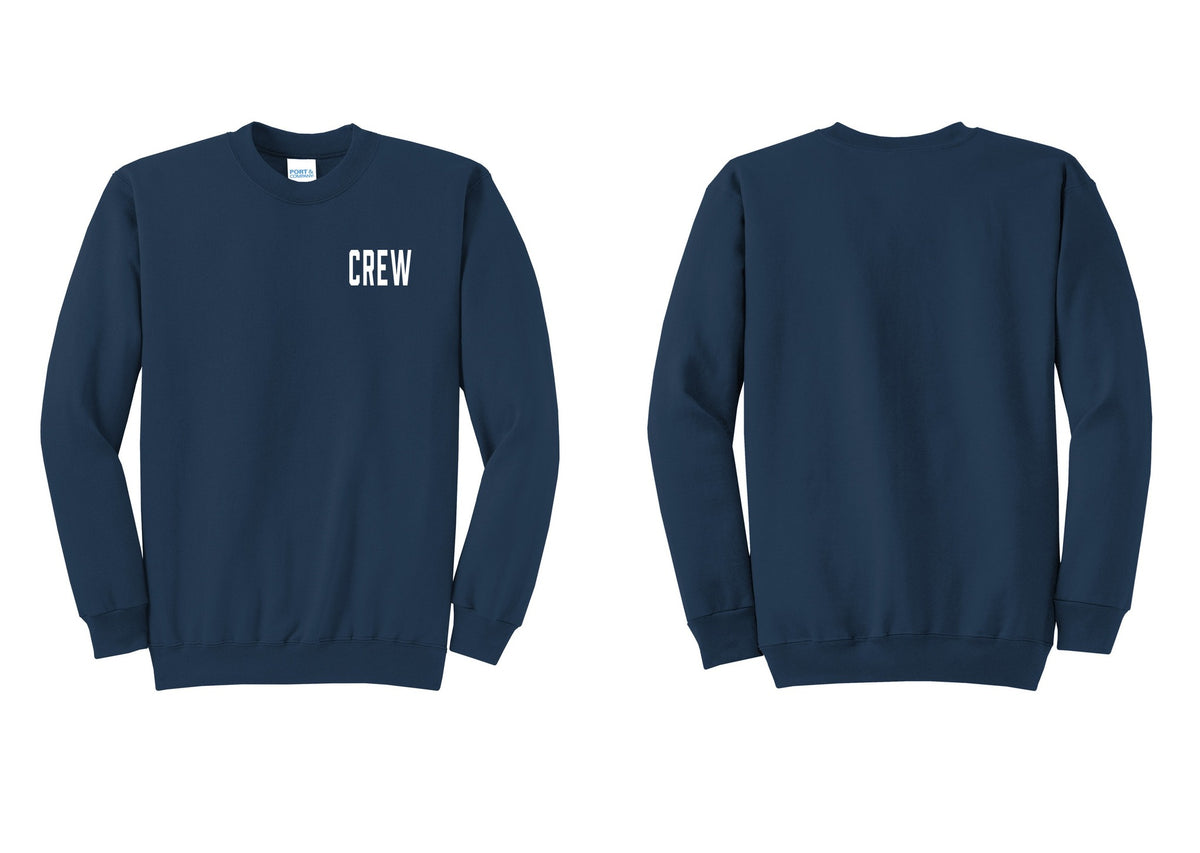 NYC Factory Crew Cotton Fleece Crewneck Sweatshirt for Event Staff & Production Teams (Classic) - Chest Only - Navy