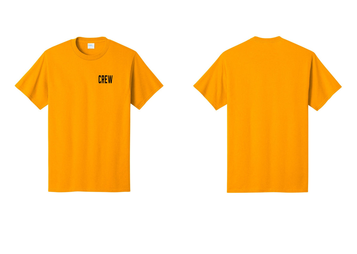 NYC Factory Crew T-Shirt for Event Staff & Production Teams (Classic) - Chest Only - Gold