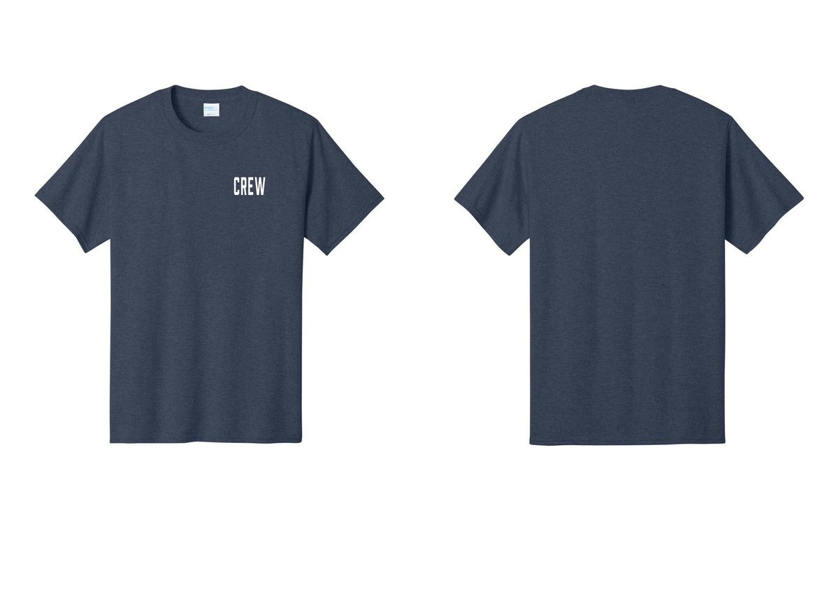NYC Factory Crew T-Shirt, Condensed Lettering - Chest Only - Heather Navy