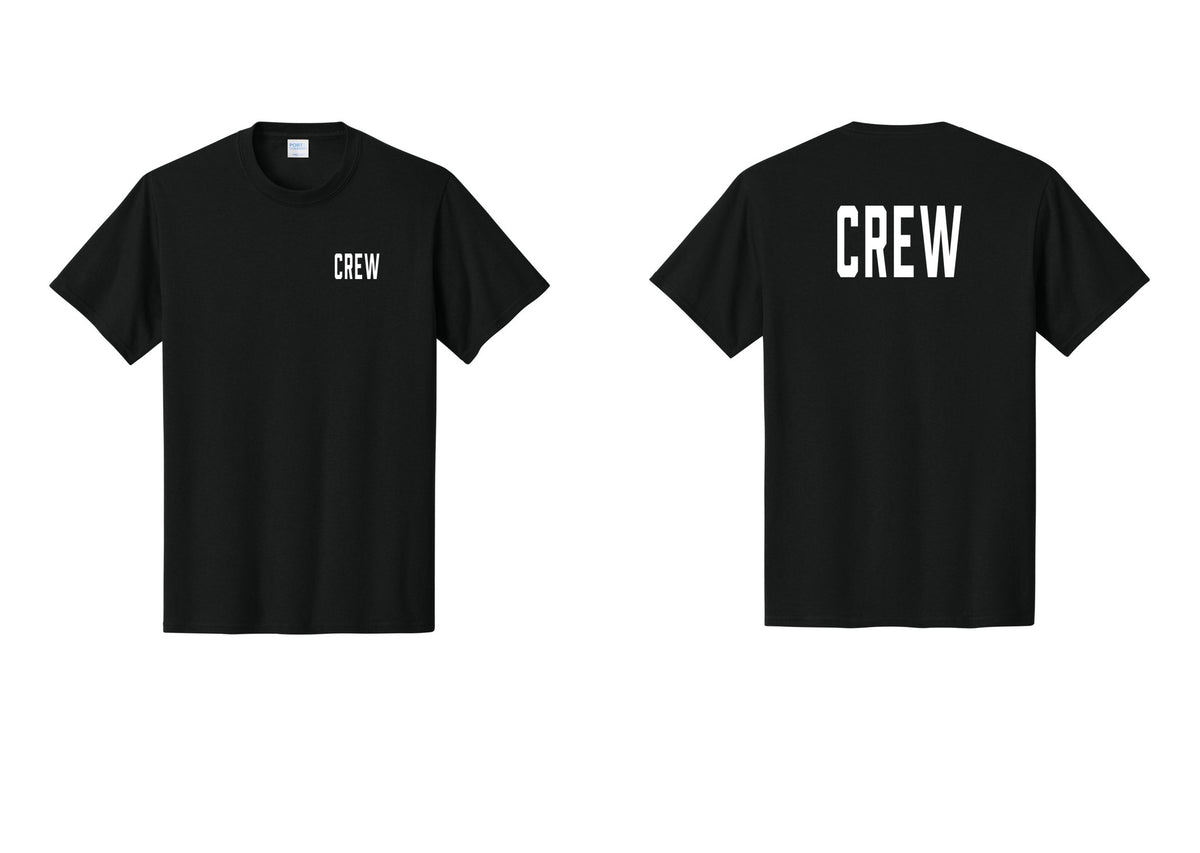NYC Factory Crew T-Shirt, Condensed Lettering - Chest + Back - Black