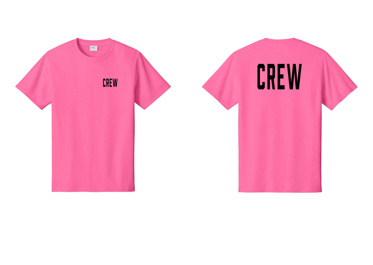 NYC Factory Crew T-Shirt for Event Staff & Production Teams (Classic) - Chest + Back - Neon Pink