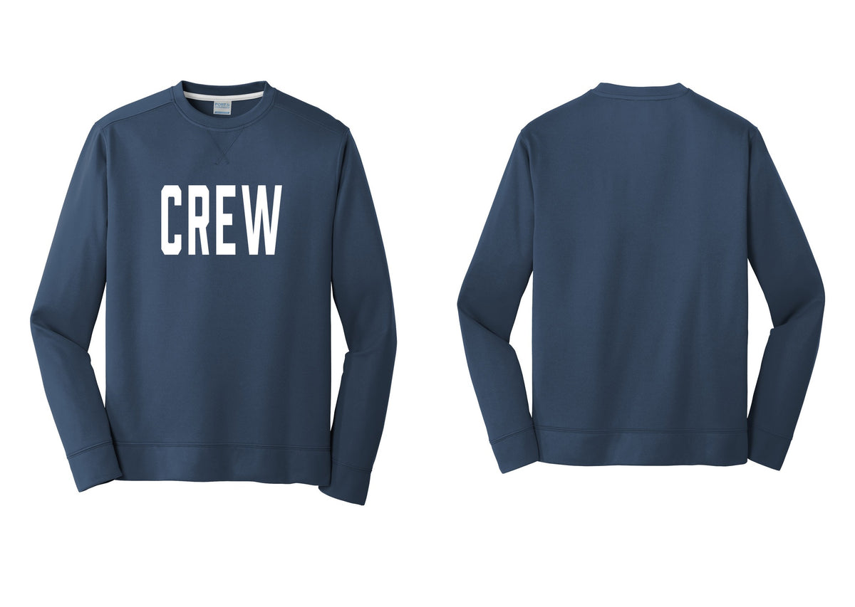 NYC Factory Crew Performance Fleece Crewneck Sweatshirt for Event Staff & Production Teams (Classic) - Front Only - Navy