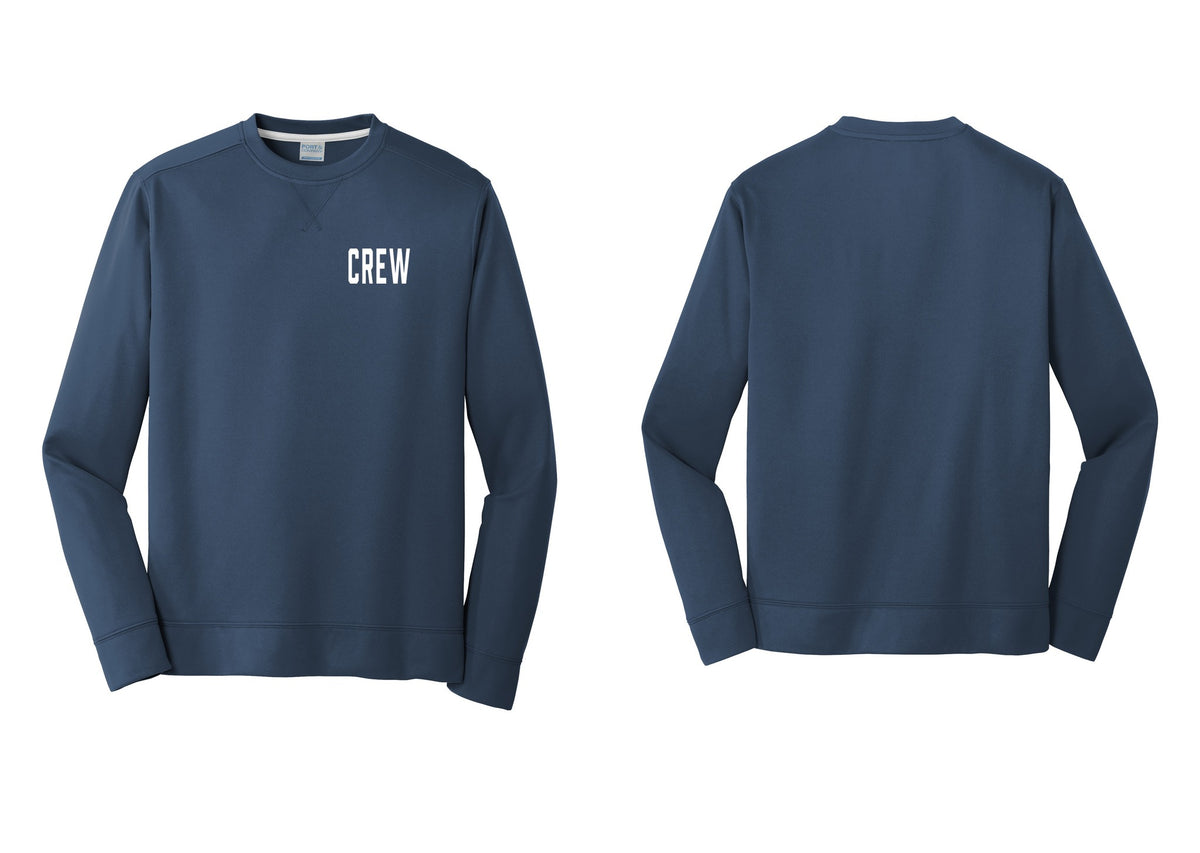 NYC Factory Crew Performance Fleece Crewneck Sweatshirt for Event Staff & Production Teams (Classic) - Chest Only - Navy
