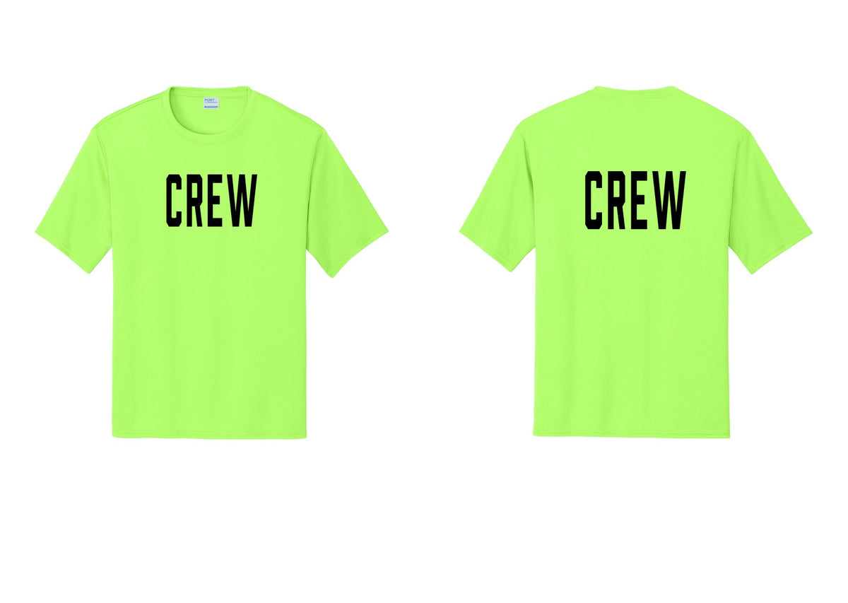 NYC Factory Crew Performance T-Shirt for Event Staff & Production Teams (Classic) - Front + Back - Neon Green