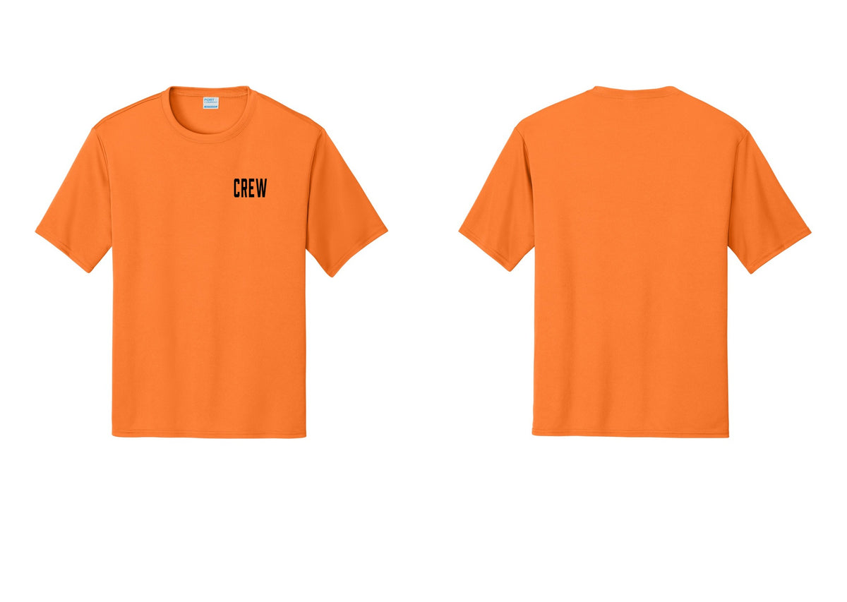 NYC Factory Crew Performance T-Shirt for Event Staff & Production Teams (Classic) - Chest Only - Neon Orange
