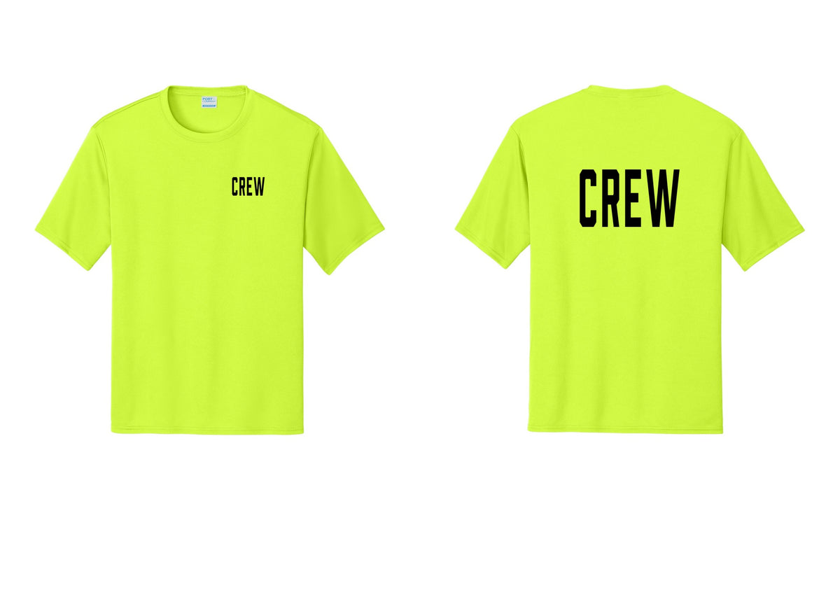 NYC Factory Crew Performance T-Shirt for Event Staff & Production Teams (Classic) - Chest + Back - Neon Yellow