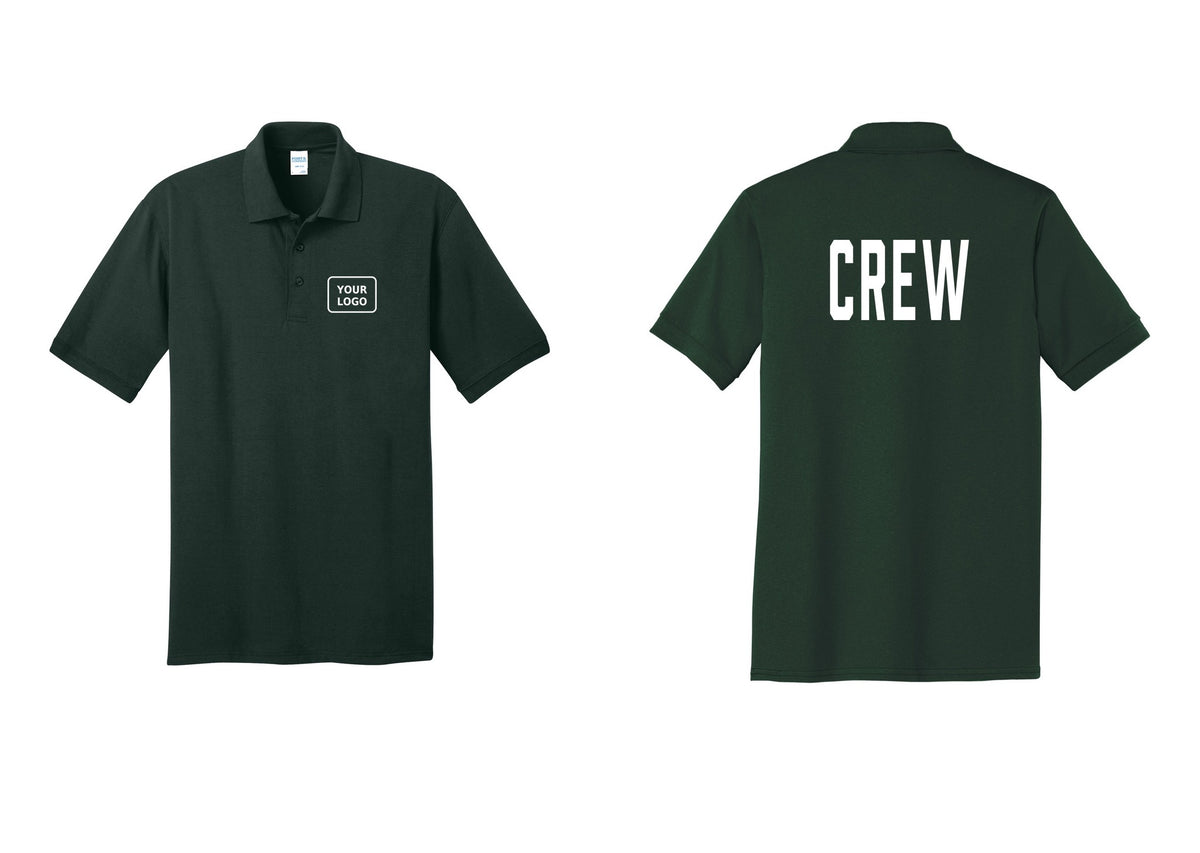 NYC Factory Custom Work Crew Uniform Polo Shirt with Your Logo (Classic) - Your Logo + Back - Dark Green