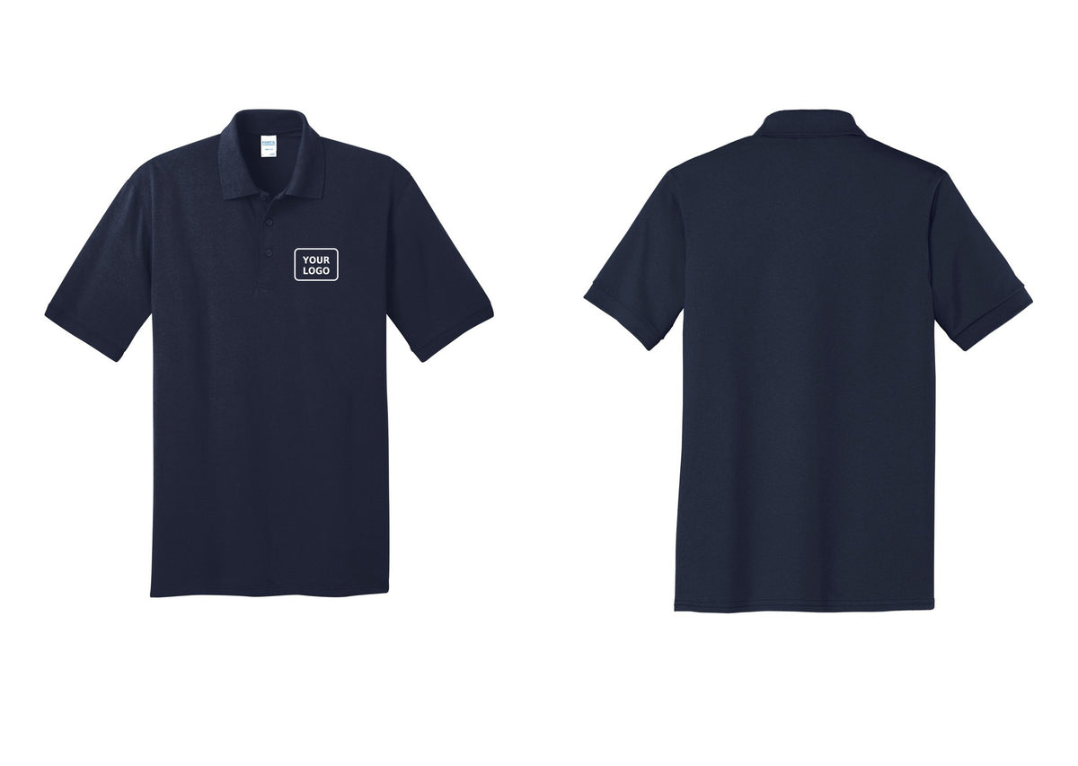 NYC Factory Custom Work Crew Uniform Polo Shirt with Your Logo (Classic) - Your Logo Only - Navy