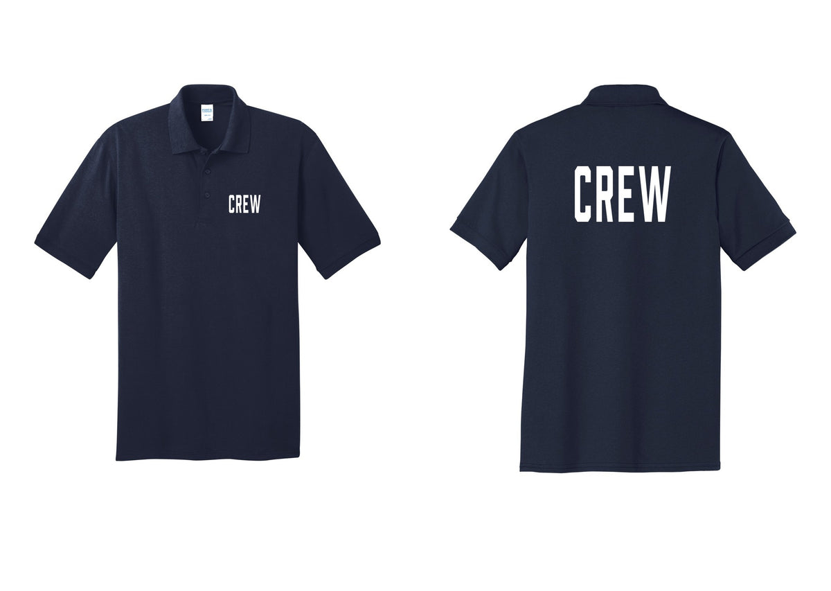 NYC Factory Crew Polo Shirt for Event Staff & Production Teams (Classic) - Chest + Back - Navy
