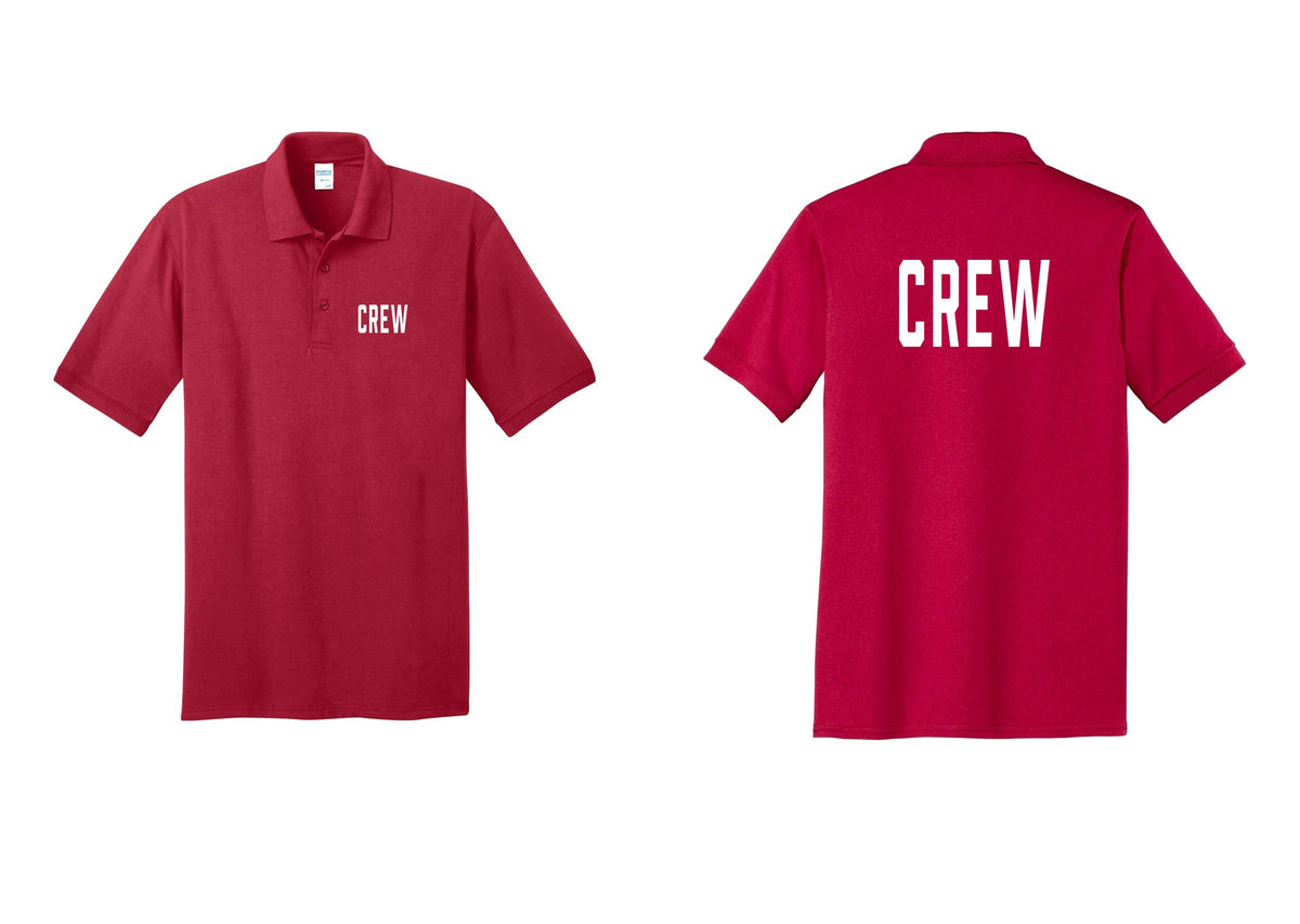 NYC Factory Crew Polo Shirt for Event Staff & Production Teams (Classic) - Chest + Back - Red