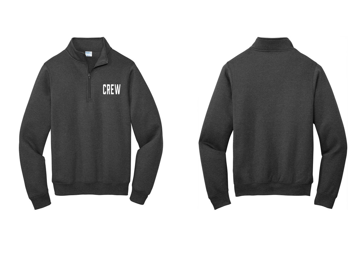NYC Factory Crew Cotton Fleece 1/4-Zip Pullover Sweatshirt for Event Staff & Production Teams (Classic) - Chest Only - Dark Heather Grey