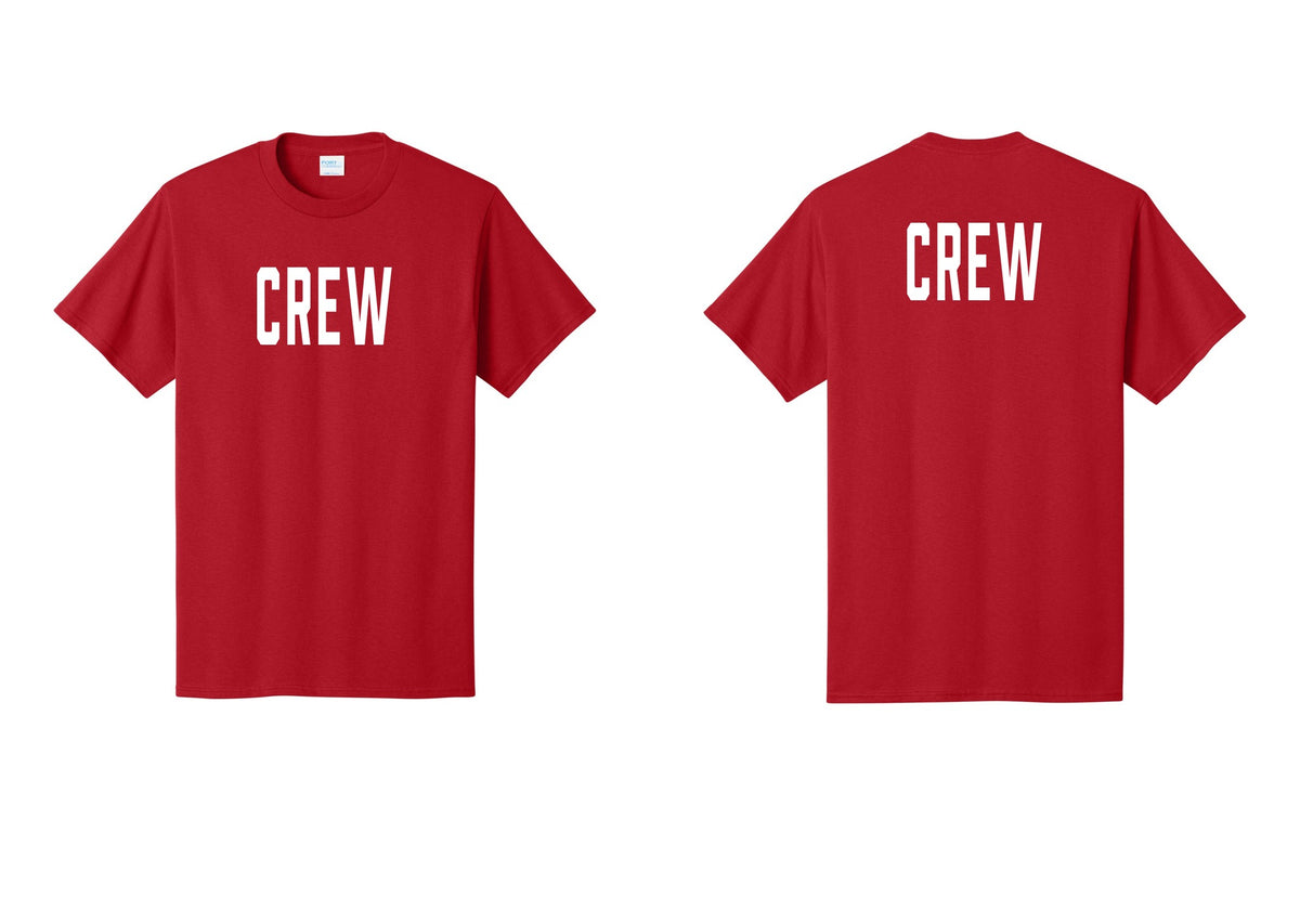 NYC Factory Crew T-Shirt, Condensed Lettering - Front + Back - Red