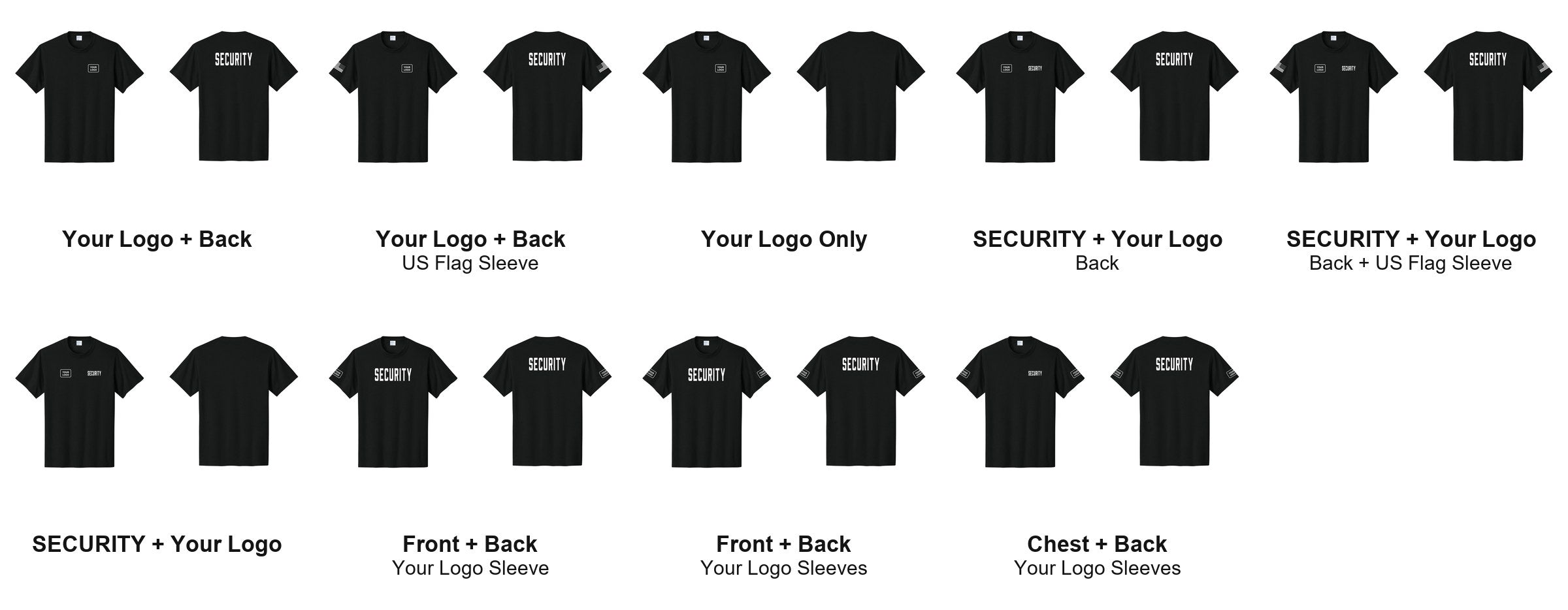SECURITY t-shirt print layouts