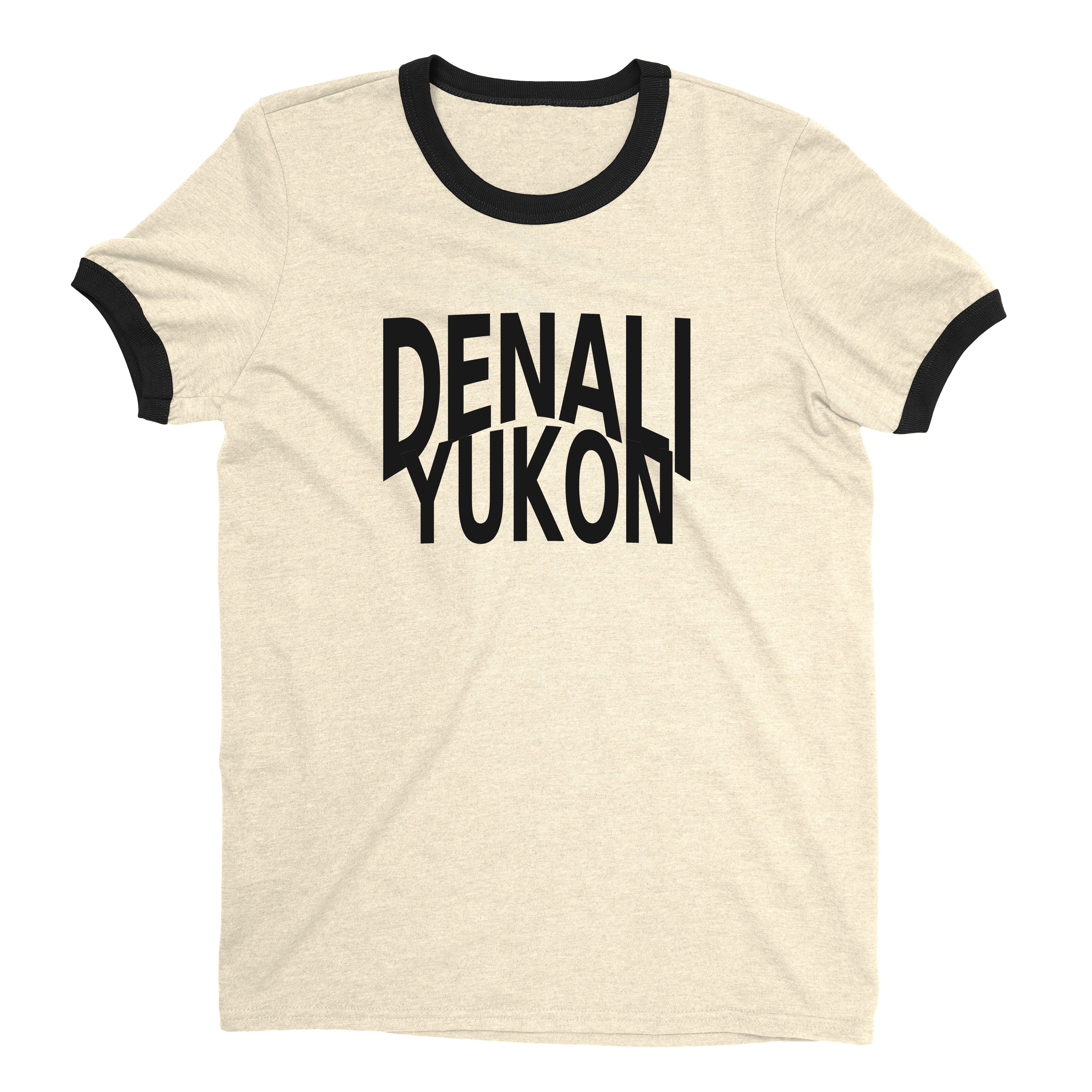Denali National Park Ringer Tee Retro Style Men's T-Shirt - NYC Factory - Natural