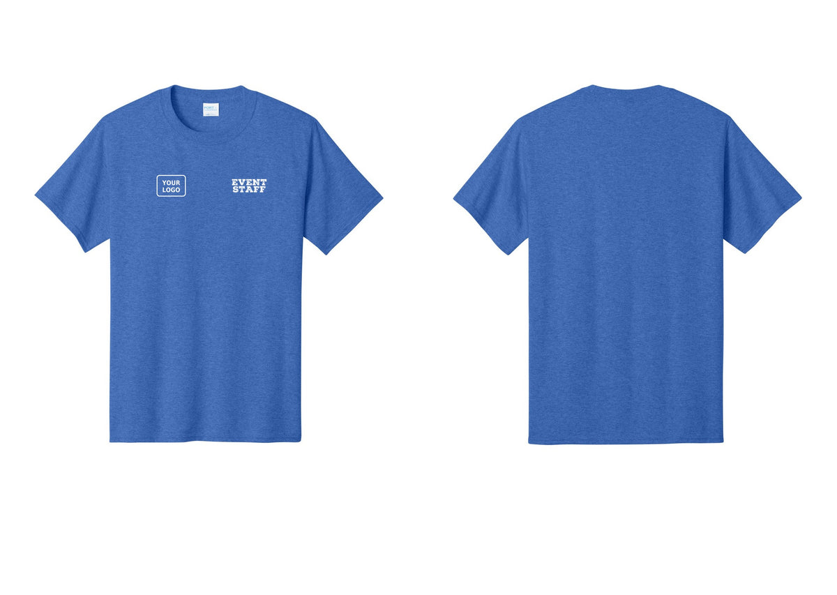 NYC Factory Custom Logo Event Staff T-Shirt - EVENT STAFF + Your Logo - Heather Royal