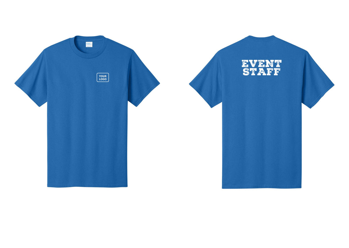 NYC Factory Custom Logo Event Staff T-Shirt - Your Logo + Back - Royal