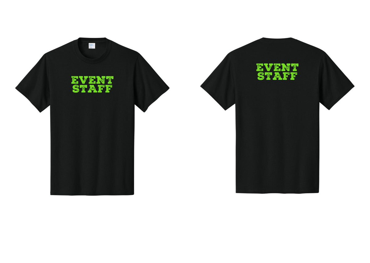 NYC Factory Event Staff T-Shirt - Front + Back - Black / Neon
