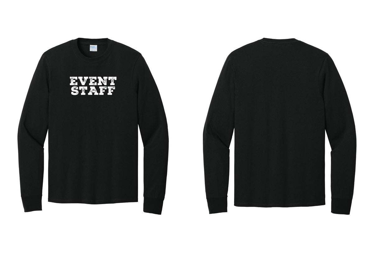 NYC Factory Event Staff Cotton Long Sleeve T-Shirt (Rustic) - Front Only - Black