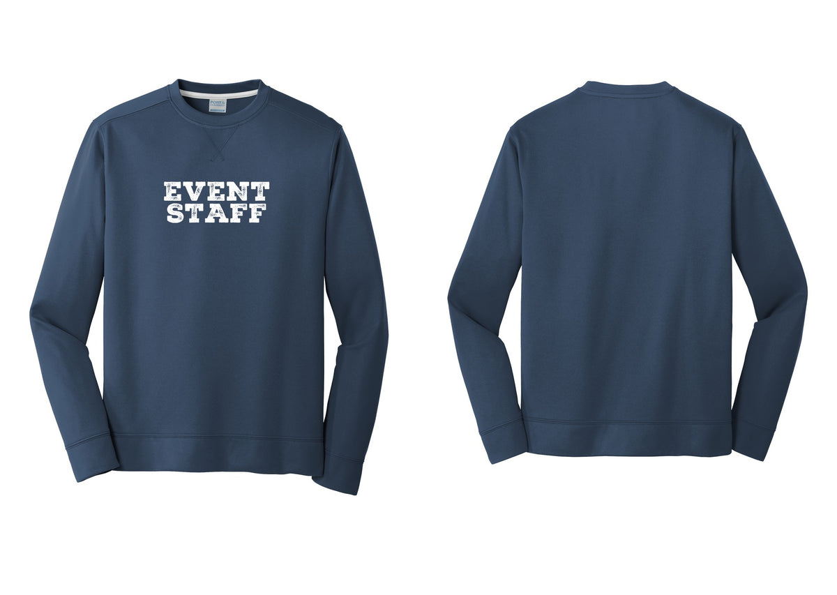 NYC Factory Event Staff Performance Fleece Crewneck Sweatshirt (Rustic) - Front Only - Navy