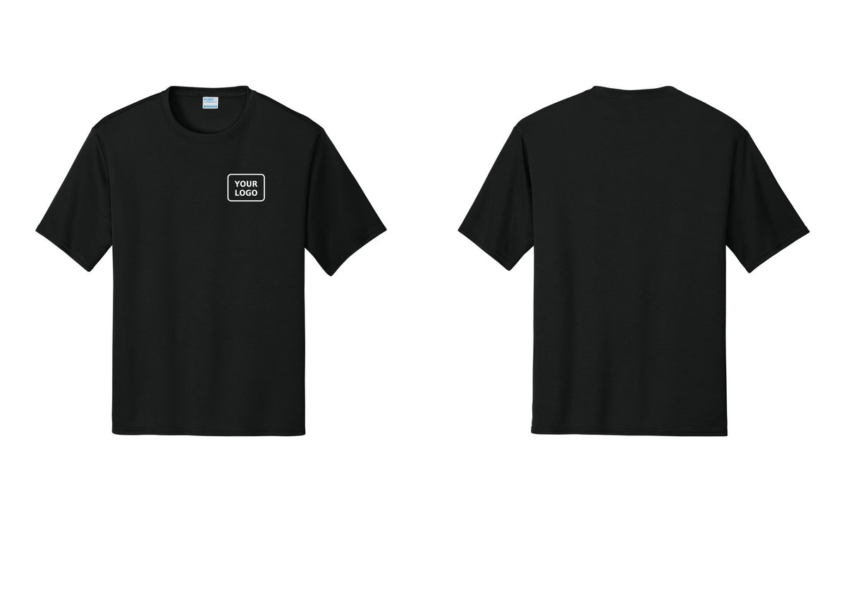 NYC Factory Custom Logo Event Staff Performance T-Shirt (Rustic) - Your Logo Only - Black