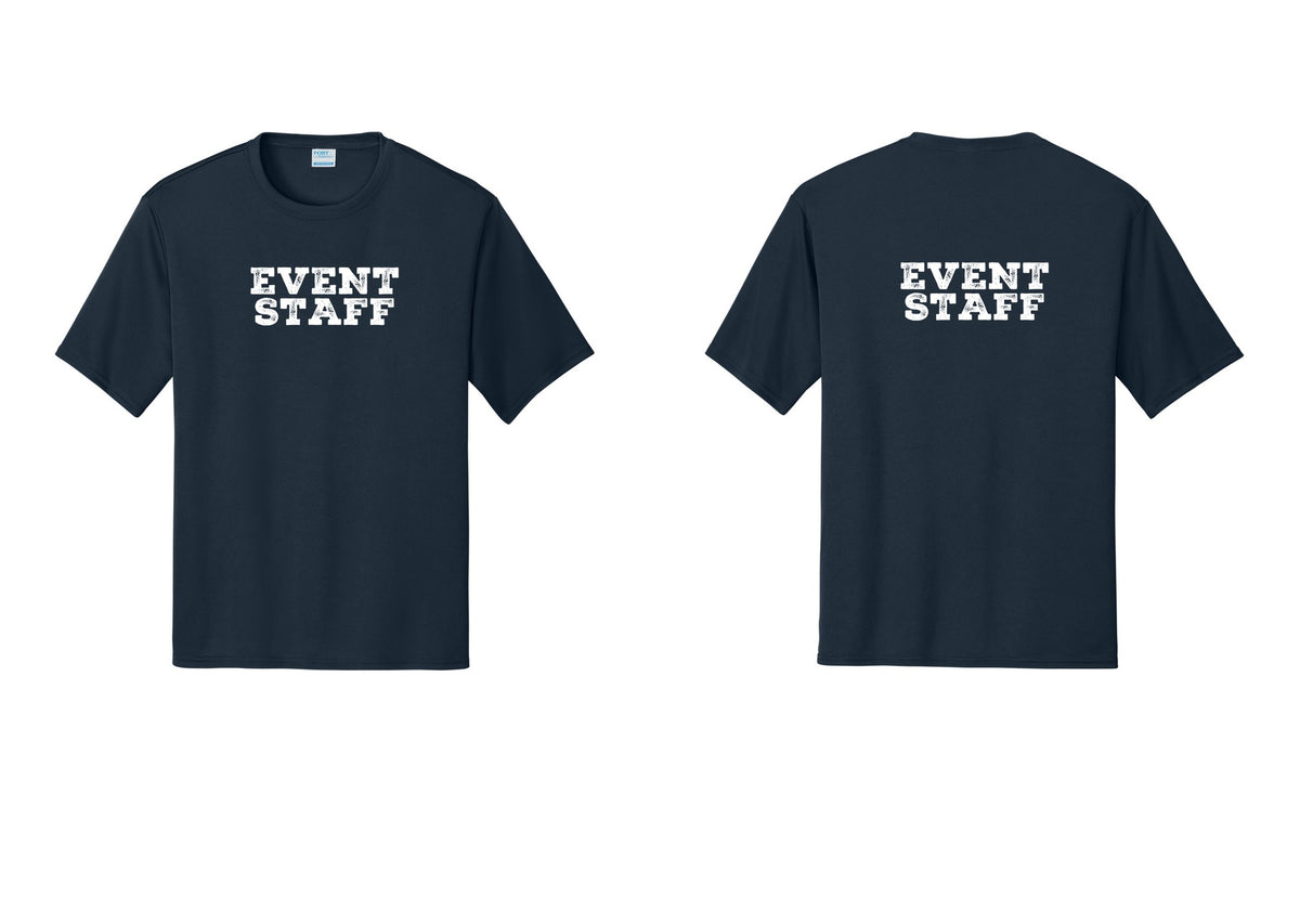 NYC Factory Event Staff Performance T-Shirt (Rustic) - Front + Back - Navy