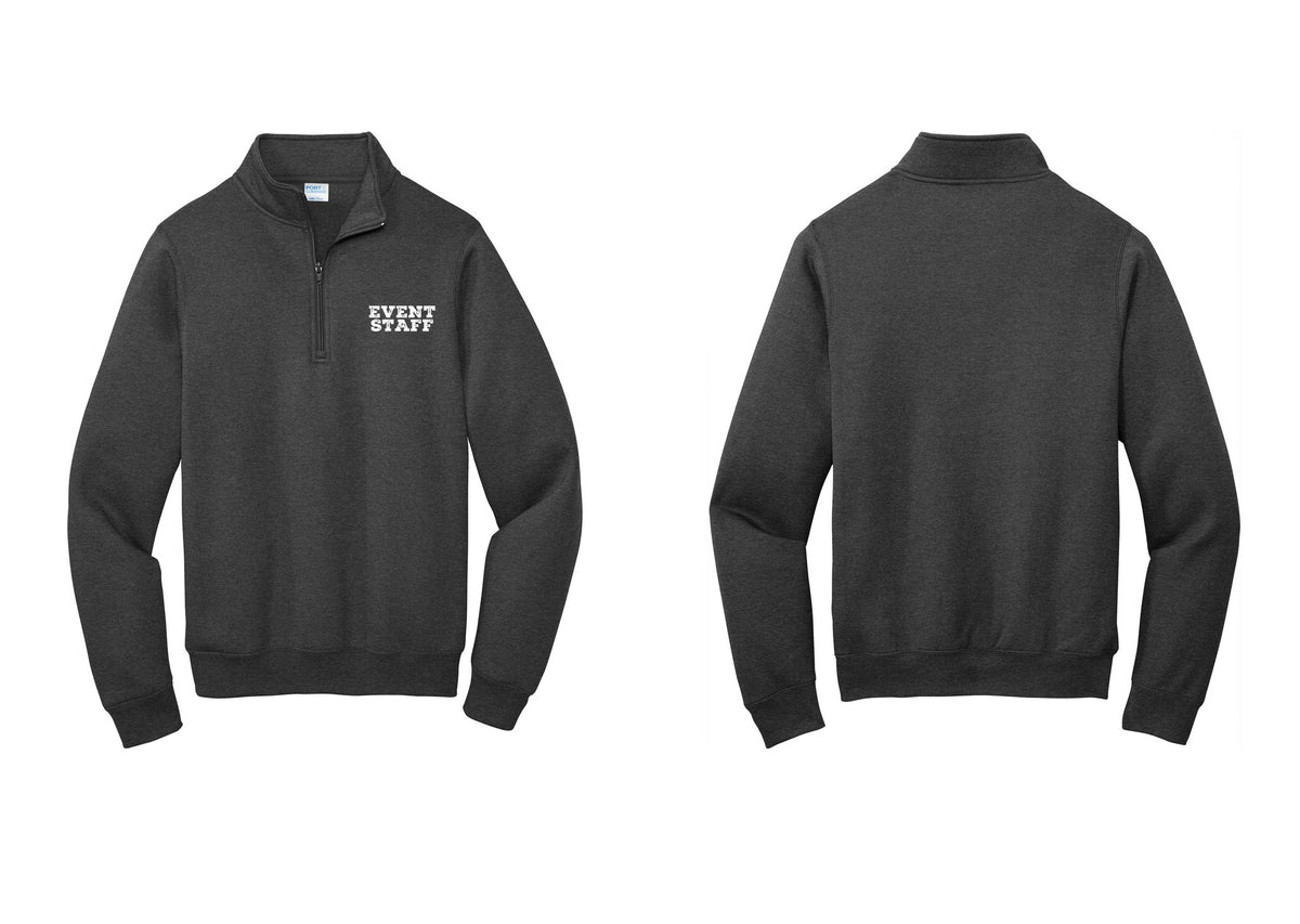 NYC Factory Event Staff Cotton Fleece 1/4-Zip Pullover Sweatshirt (Rustic) - Chest Only - Dark Heather Grey