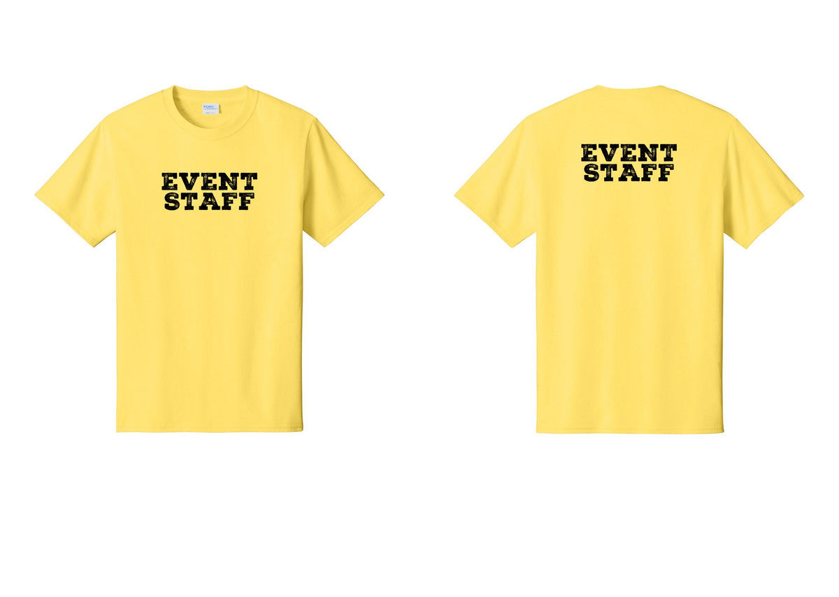 NYC Factory Event Staff T-Shirt - Front + Back - Yellow