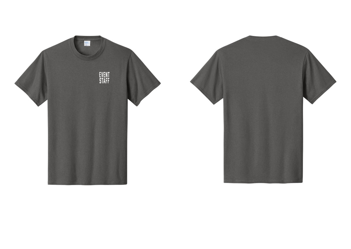 NYC Factory Event Staff T-Shirt, Condensed Lettering - Chest Only - Charcoal