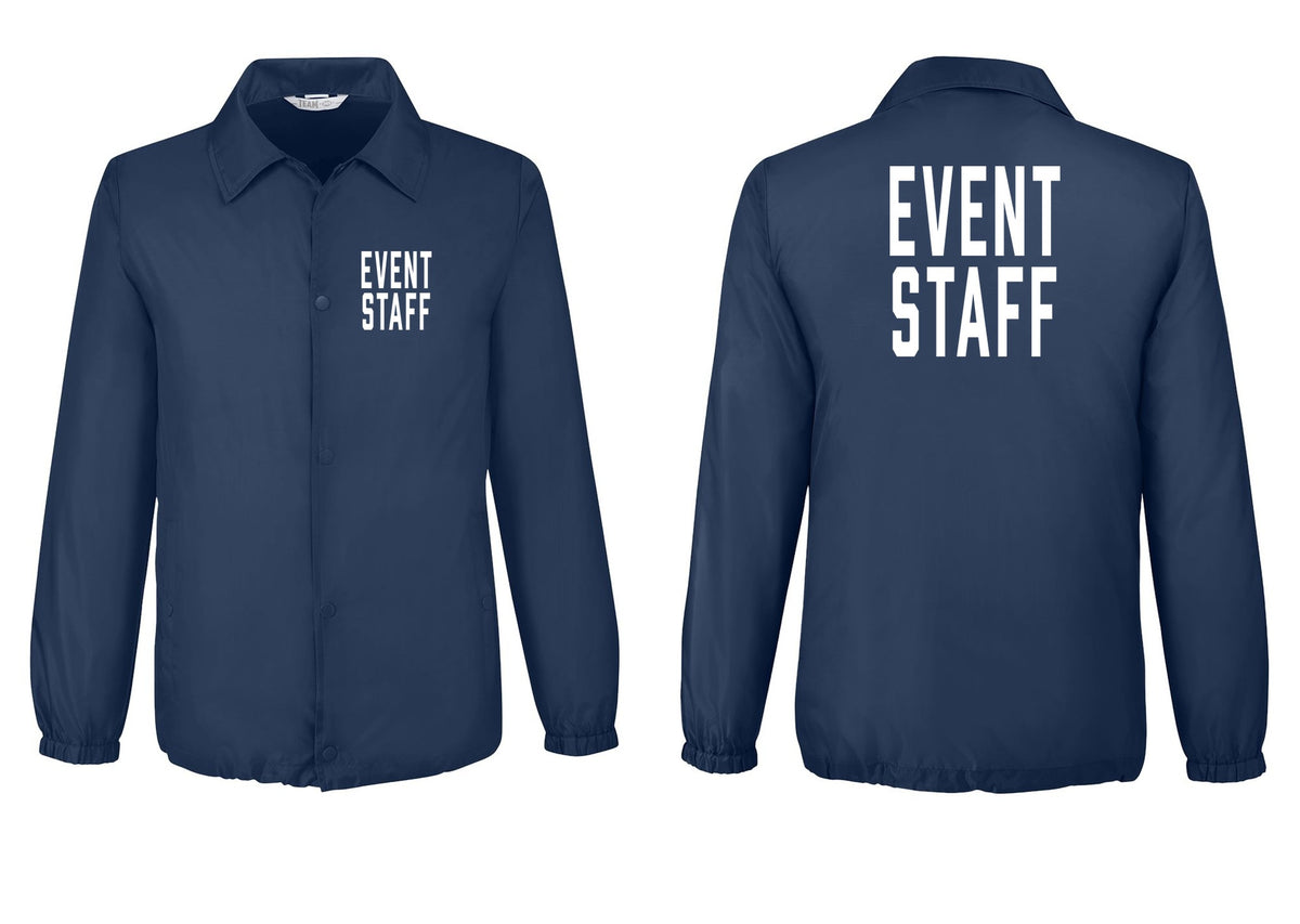 NYC Factory Event Staff Snap-Front Coaches Jacket (Classic) - Chest + Back - Sport Dark Navy