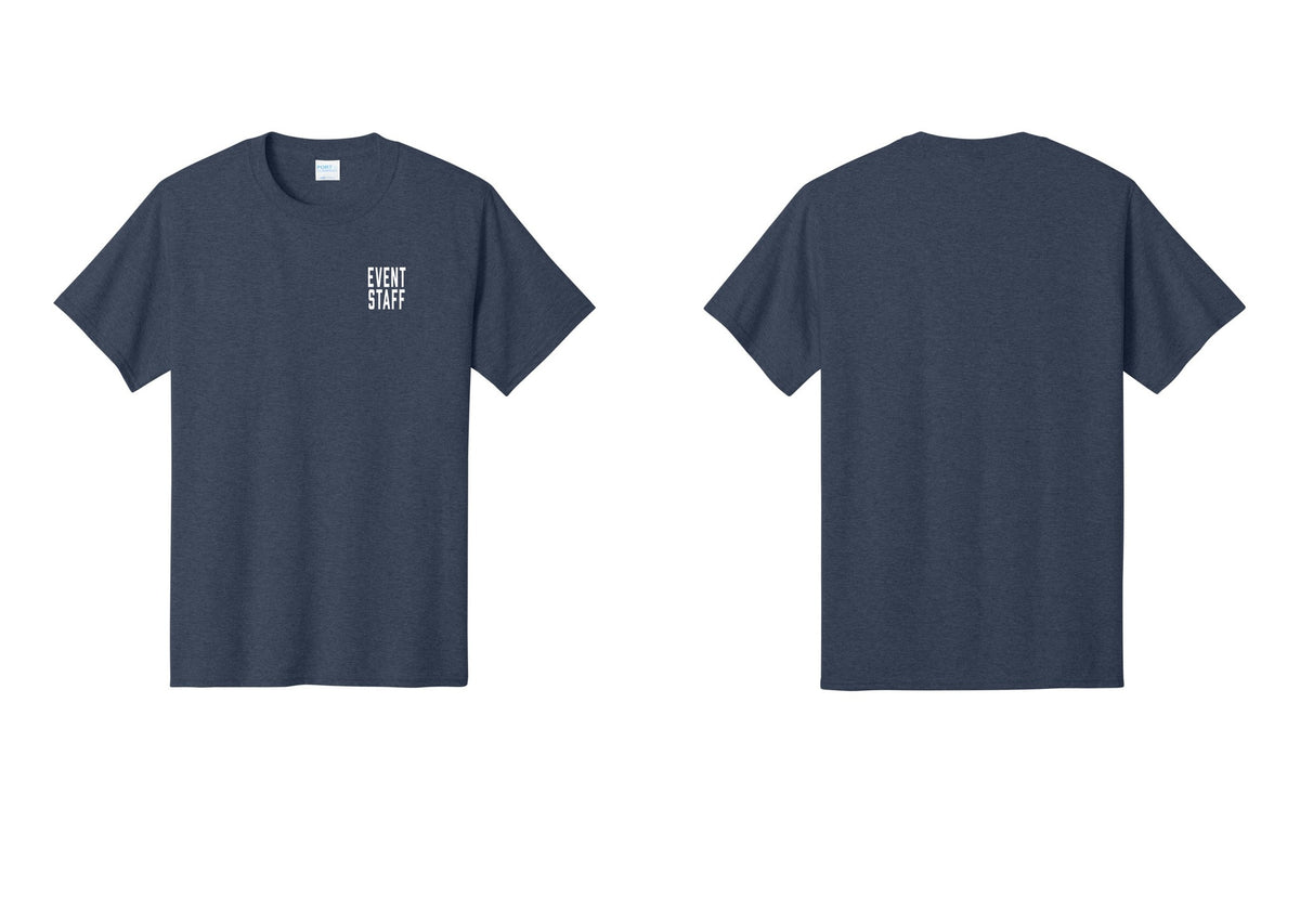 NYC Factory Event Staff T-Shirt, Condensed Lettering - Chest Only - Heather Navy
